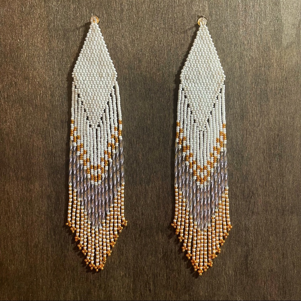Statement beaded earrings (New and unworn)